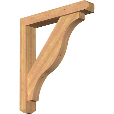 Ekena Millwork Funston Craftsman Smooth Bracket w/ Offset Brace, Western Red Cedar, 5 1/2"W x 34"D x 38"H BKT0604X34X38FST04SWR